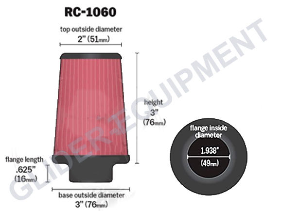Solo/K&N airfilter chroom [2500845/RC-1060]